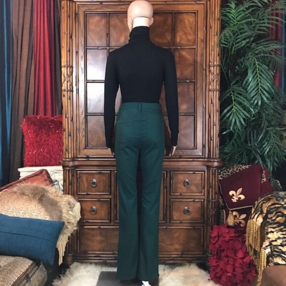 NWOT DG2 Teal Front Slit Center Seamed Stretch Cotton Blend Bootcut Jean - Picture 3 of 10